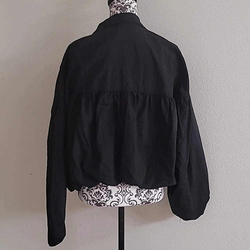 🪻 FREE PEOPLE ZIP BALLOON SLEEVES BOMBER JACKET. - Picture 8 of 11